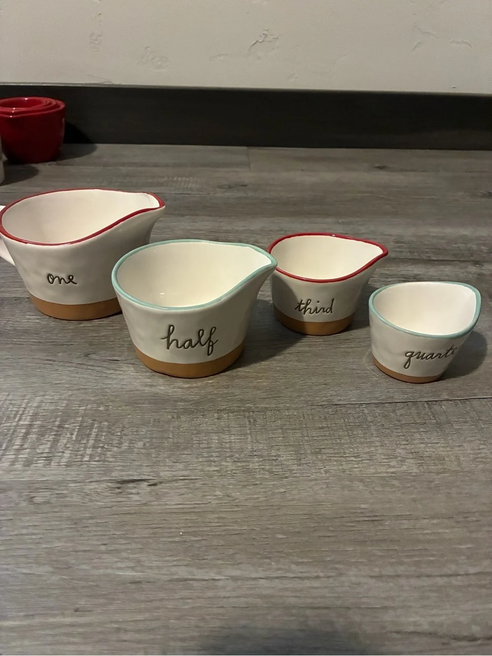 Rae Dunn snoopy Christmas measuring cups